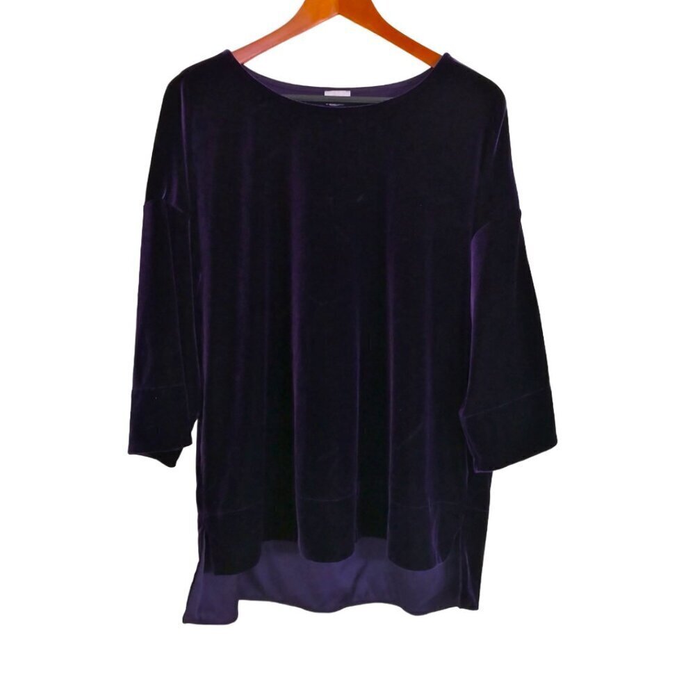 Chico's Velvet High Low Top Purple Size‎ 4 (XXL/20)